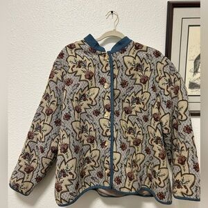 Vintage Floral Patterned Women's Jacket XXL